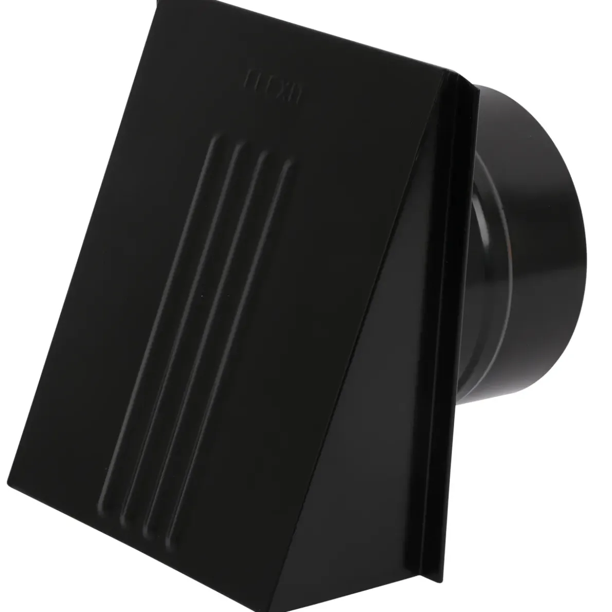 VENTILATORKÅPA M/SPJÄLL SVART D125