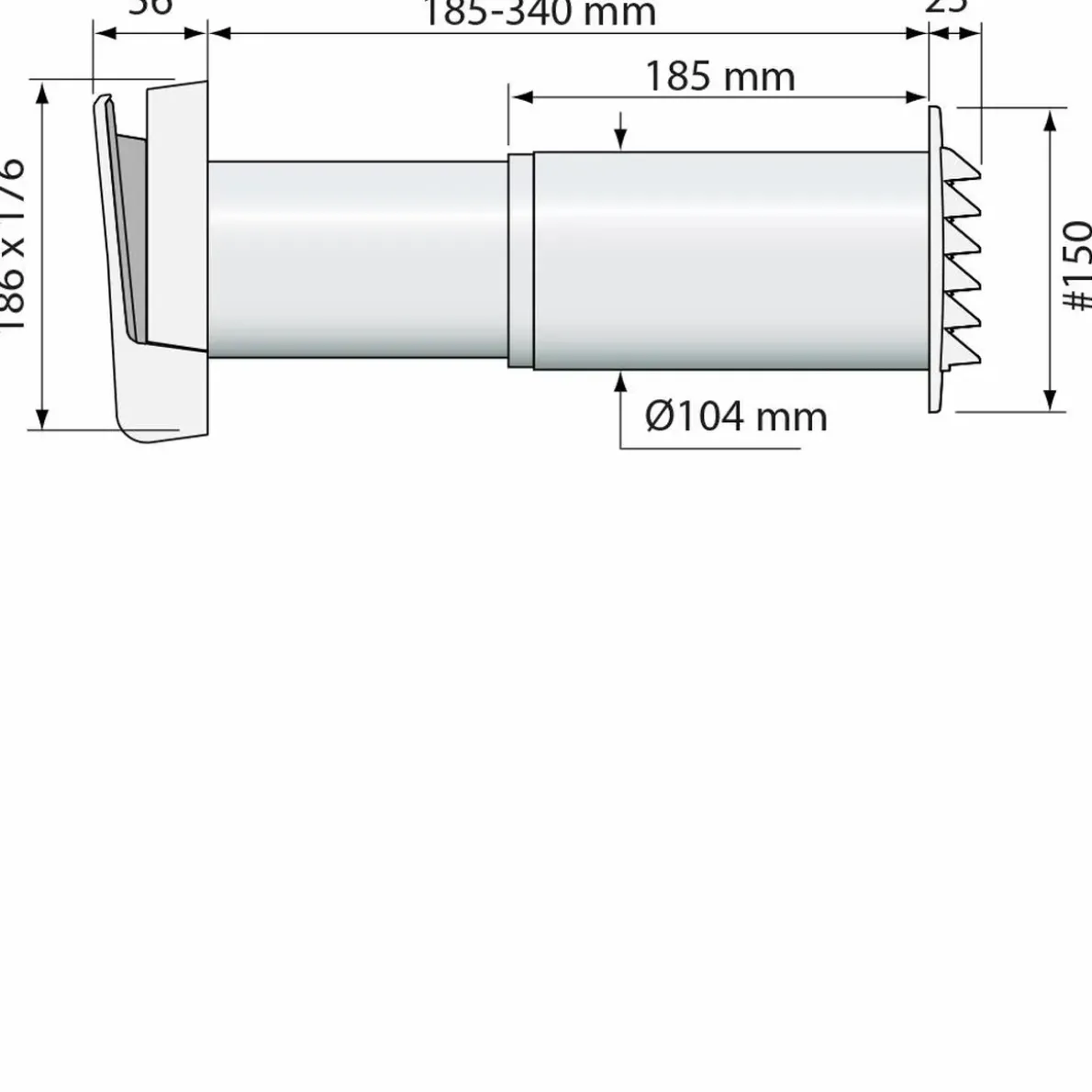 VÄGGVENTILTL100C