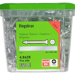 VINGSKRUV FÖRSÄNKT HUVUD PH2 BORRSPETS CORRSEAL 4,8X38 250