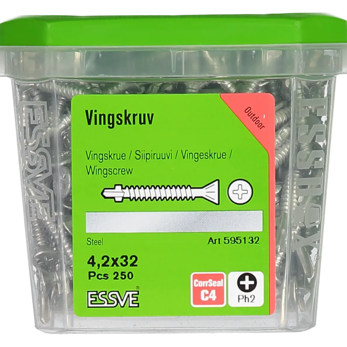 VINGSKRUV FÖRSÄNKT HUVUD PH2 BORRSPETS CORRSEAL 4,2X32 250